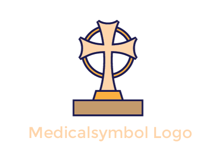 circle behind cross on stand