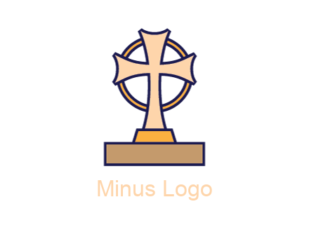 circle behind cross on stand