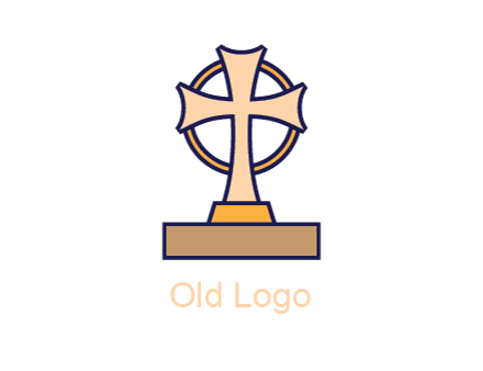 circle behind cross on stand