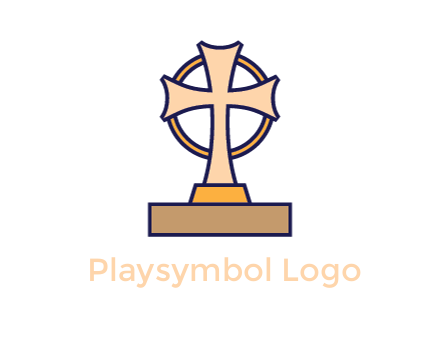 circle behind cross on stand