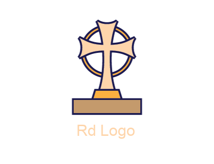 circle behind cross on stand