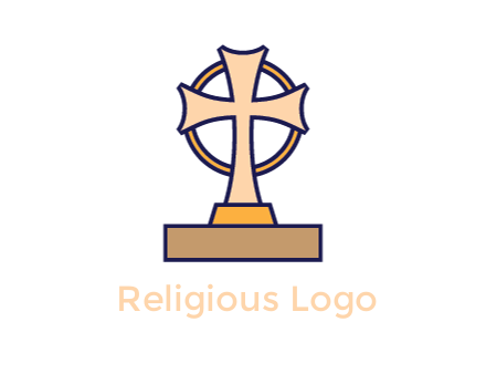 circle behind cross on stand