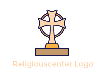 circle behind cross on stand