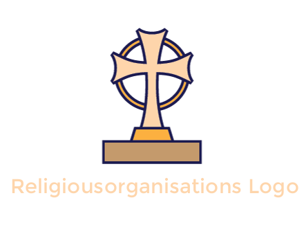 circle behind cross on stand