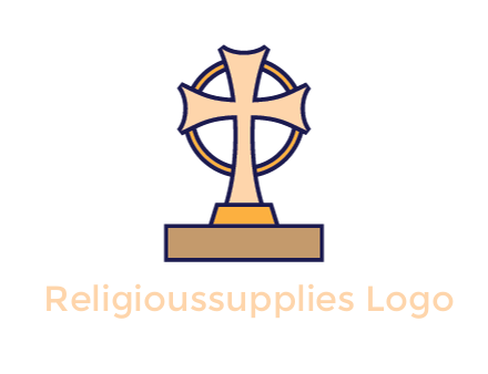 circle behind cross on stand