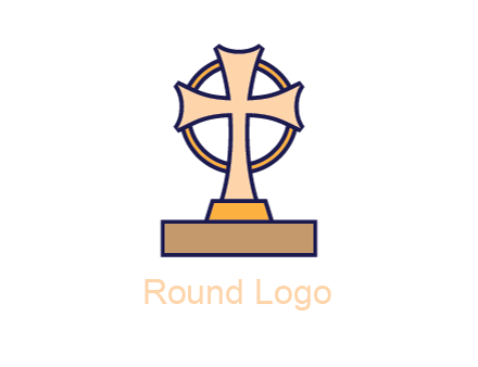 circle behind cross on stand