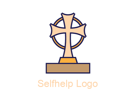 circle behind cross on stand