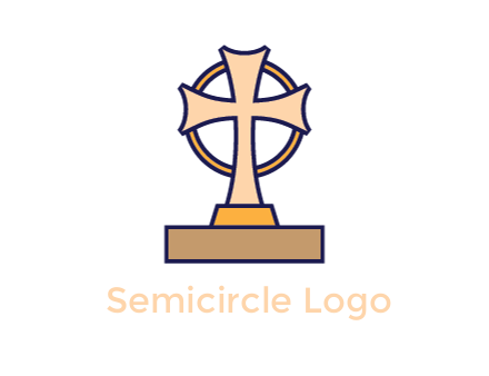circle behind cross on stand