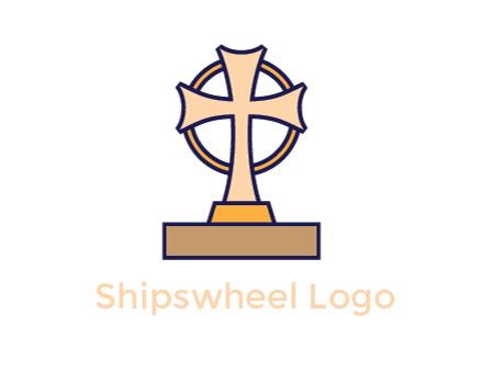 circle behind cross on stand