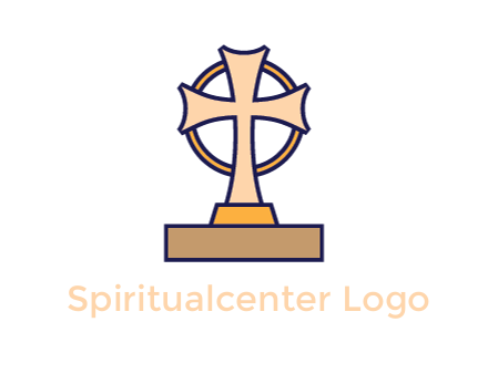 circle behind cross on stand