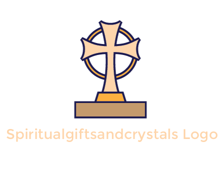 circle behind cross on stand