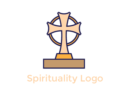 circle behind cross on stand