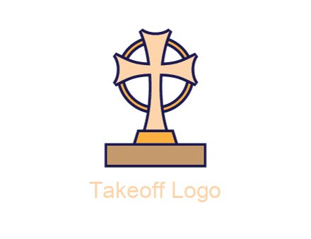 circle behind cross on stand