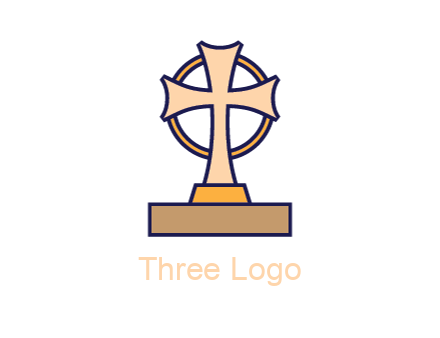 circle behind cross on stand