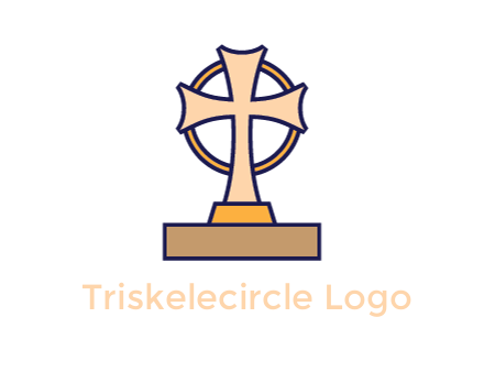 circle behind cross on stand