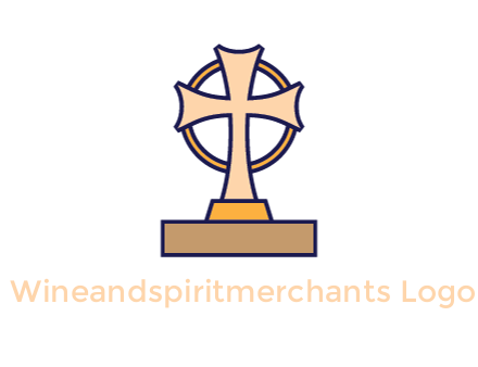 circle behind cross on stand