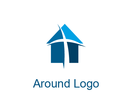 abstract swoosh cross in home
