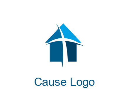 abstract swoosh cross in home