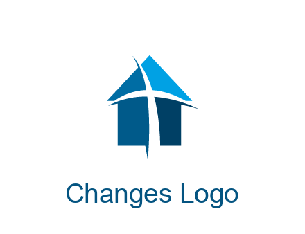 abstract swoosh cross in home