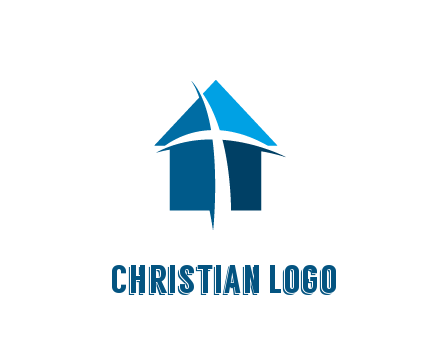abstract swoosh cross in home