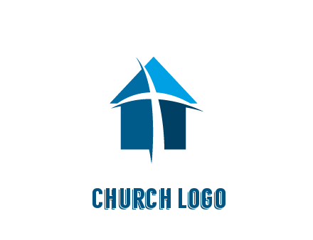 abstract swoosh cross in home