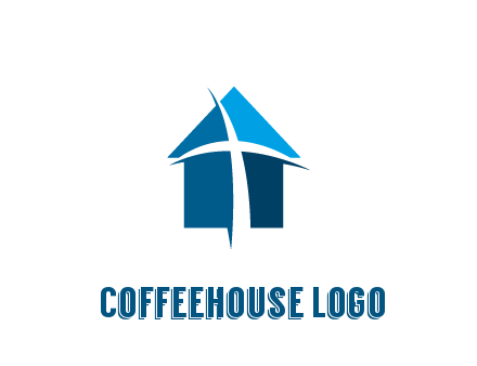 abstract swoosh cross in home