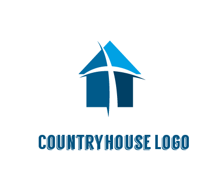 abstract swoosh cross in home