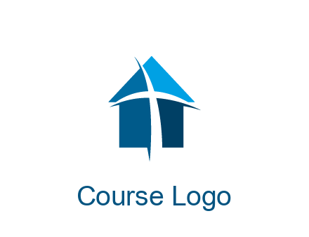 abstract swoosh cross in home