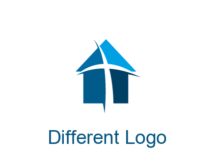 abstract swoosh cross in home