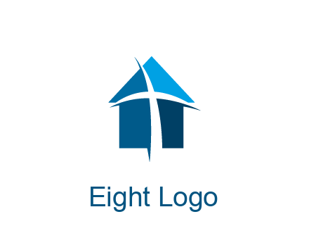 abstract swoosh cross in home