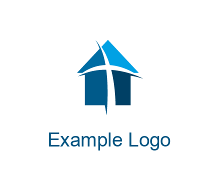 abstract swoosh cross in home