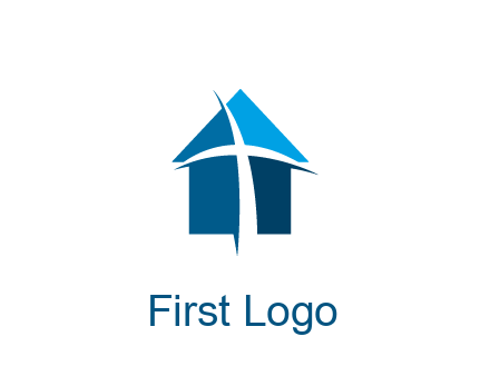 abstract swoosh cross in home