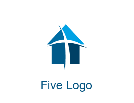 abstract swoosh cross in home