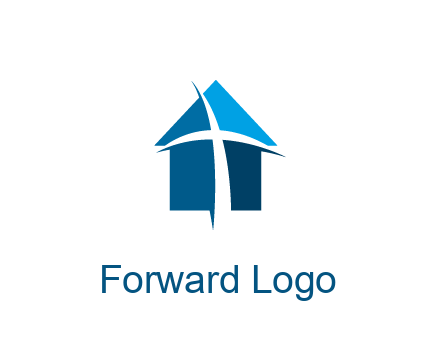 abstract swoosh cross in home