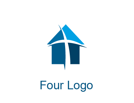 abstract swoosh cross in home