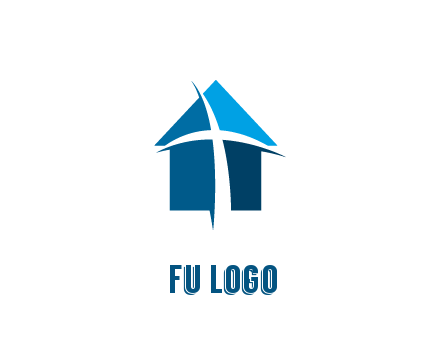 abstract swoosh cross in home