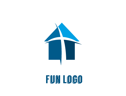 abstract swoosh cross in home