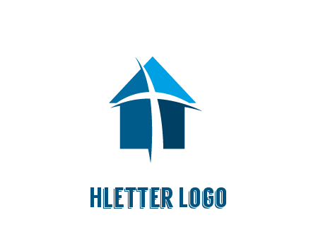 abstract swoosh cross in home