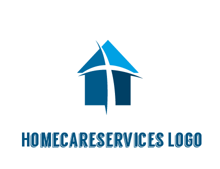 abstract swoosh cross in home
