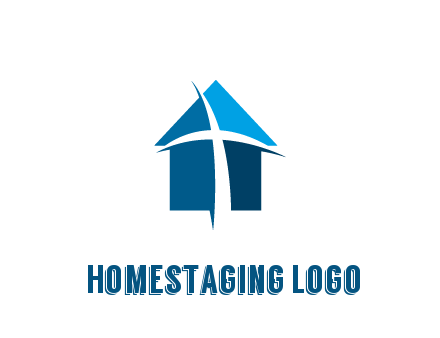 abstract swoosh cross in home