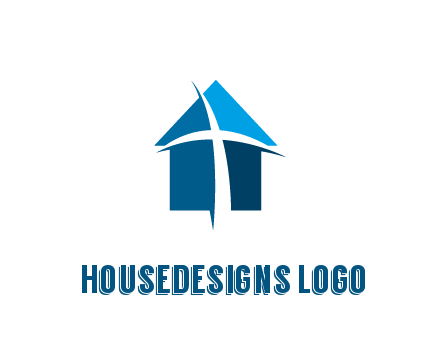 abstract swoosh cross in home