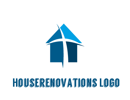 abstract swoosh cross in home