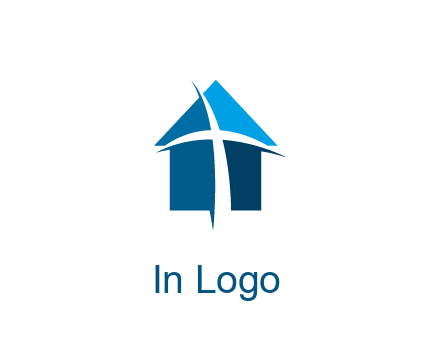abstract swoosh cross in home