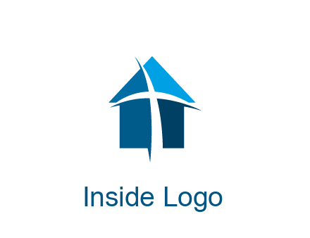 abstract swoosh cross in home