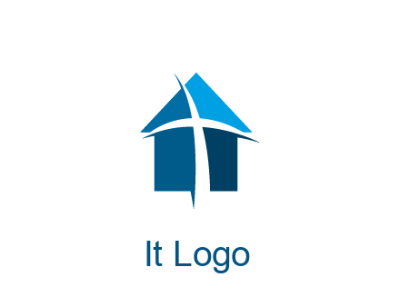 abstract swoosh cross in home