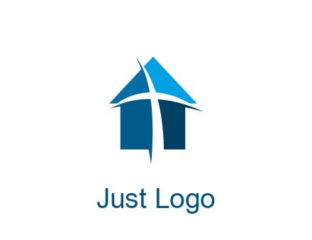abstract swoosh cross in home