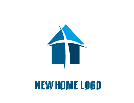 abstract swoosh cross in home