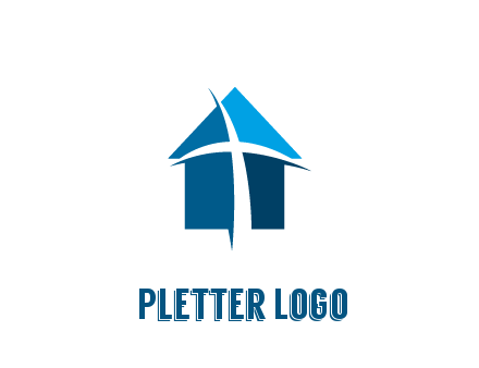 abstract swoosh cross in home