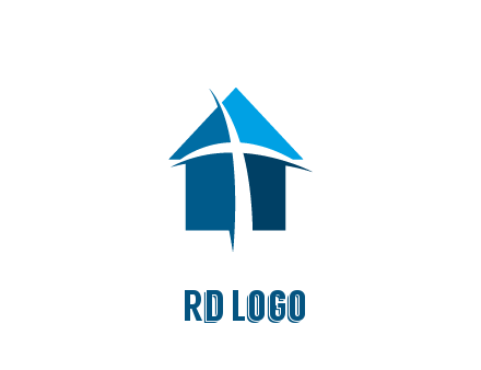 abstract swoosh cross in home