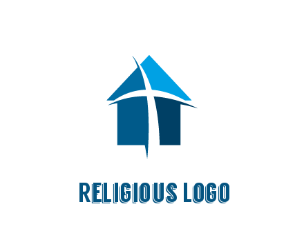 abstract swoosh cross in home